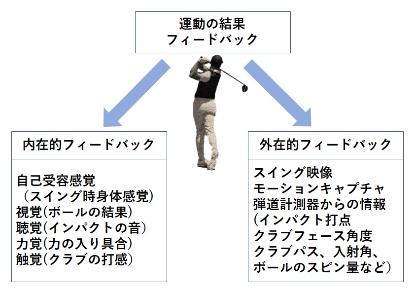 図14-1　フィードバックの分類とゴルフでの例